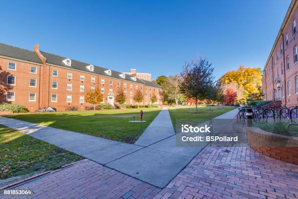 Turlington Hall At Nc State University Stock Photo - Download Image Now - Architecture, Autumn, Blue