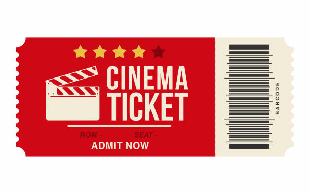 映画チケットは、白い背景で隔離。現実的な映画館や映画チケット テンプレート - movie ticket点のイラスト素材／クリップアート素材／マンガ素材／アイコン素材
