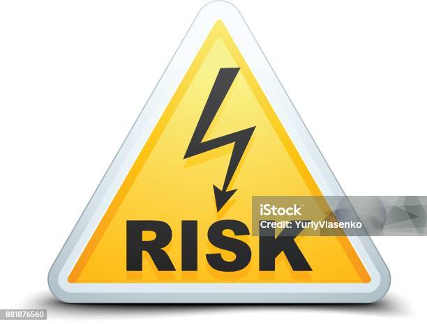 Energy Risk Sign Vector High Voltage Risk Sign Stock Illustration - Download Image Now ...