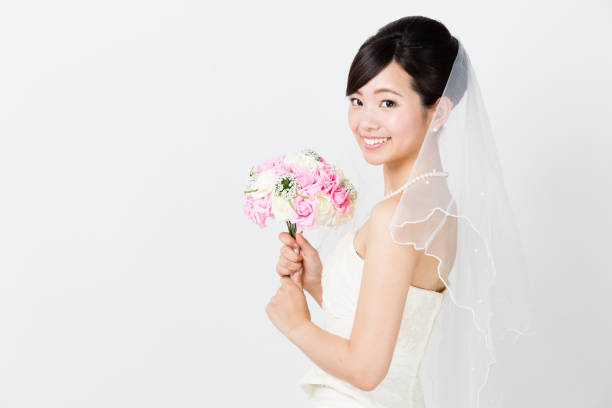 istock attractive asian woman wedding image on white background 881881842