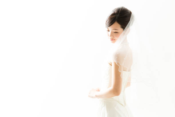 istock attractive asian woman wedding image on white background 881881970