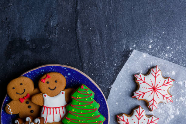 istock A plate with cookies and biscuits on parchment is shown not completely on a stone background 881882018