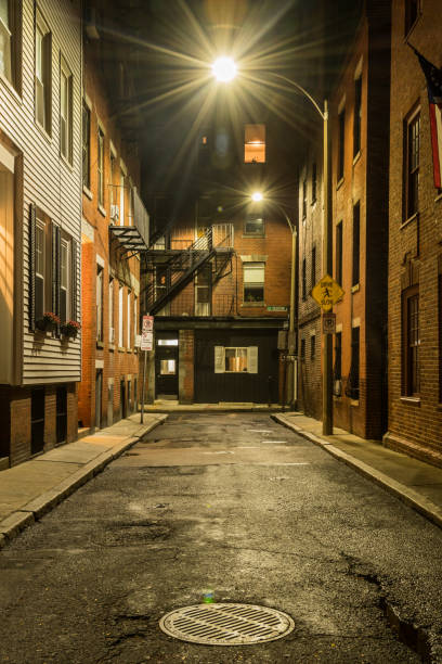 istock Empty Street at Night in Boston 881885630
