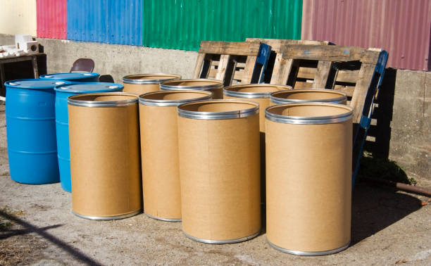 istock Cardboard and Metal Barrels 881886898