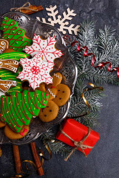istock A plate with biscuits is shown not completely on a stone gray background 881890216
