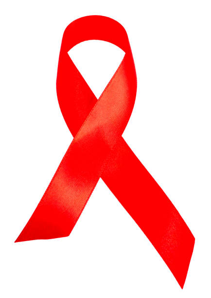 istock Red Ribbon - AIDS awareness symbol isolated on white background 881890284