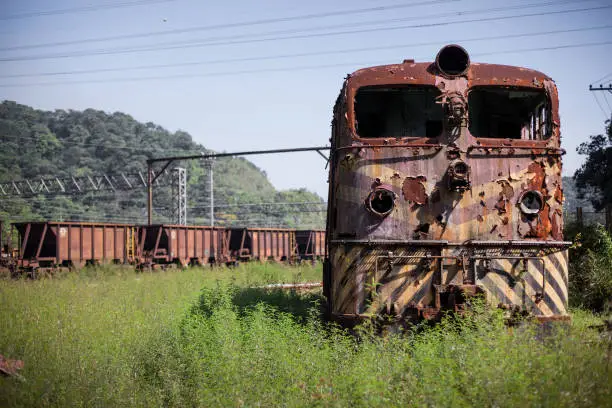 Abandoned train in Paranapiacaba railway station- SP - Brazil