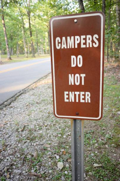 istock Campers do not enter sign 881938754