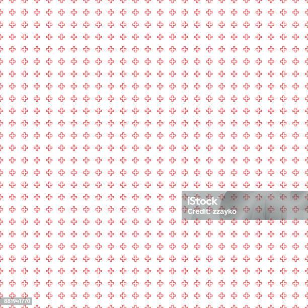 Abstract Red Cross Pattern Abstract Seamless Pattern With Red Outline Crosses On White Background ...