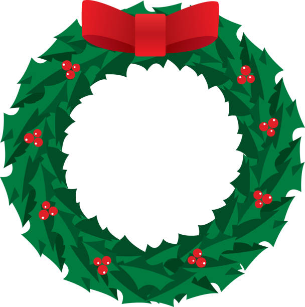 Christmas Wreath Vector illustration of a christams wreath with a large red bow on it. wreath stock illustrations