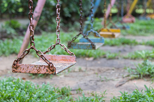 old swing become rusty, it's insecure