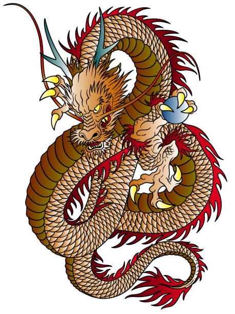 Japanese Style Dragon Pattern Stock Illustration - Download Image Now -  Dragon, Japan, East Asian Culture - iStock