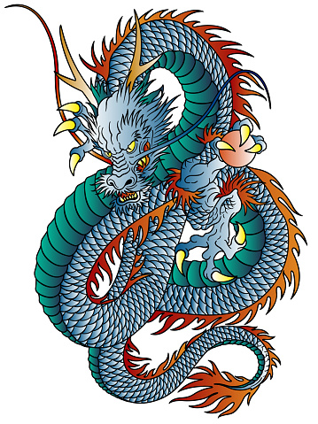 Japanese style dragon pattern