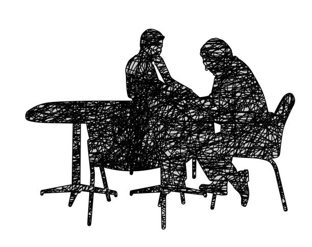 drukować - office chair chair furniture scribble stock illustrations
