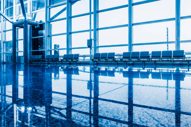 istock empty airport/station waiting area 882038226