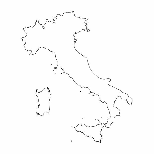 ilustrações de stock, clip art, desenhos animados e ícones de italy map outline graphic freehand drawing on white background. vector illustration - italy map vector sicily