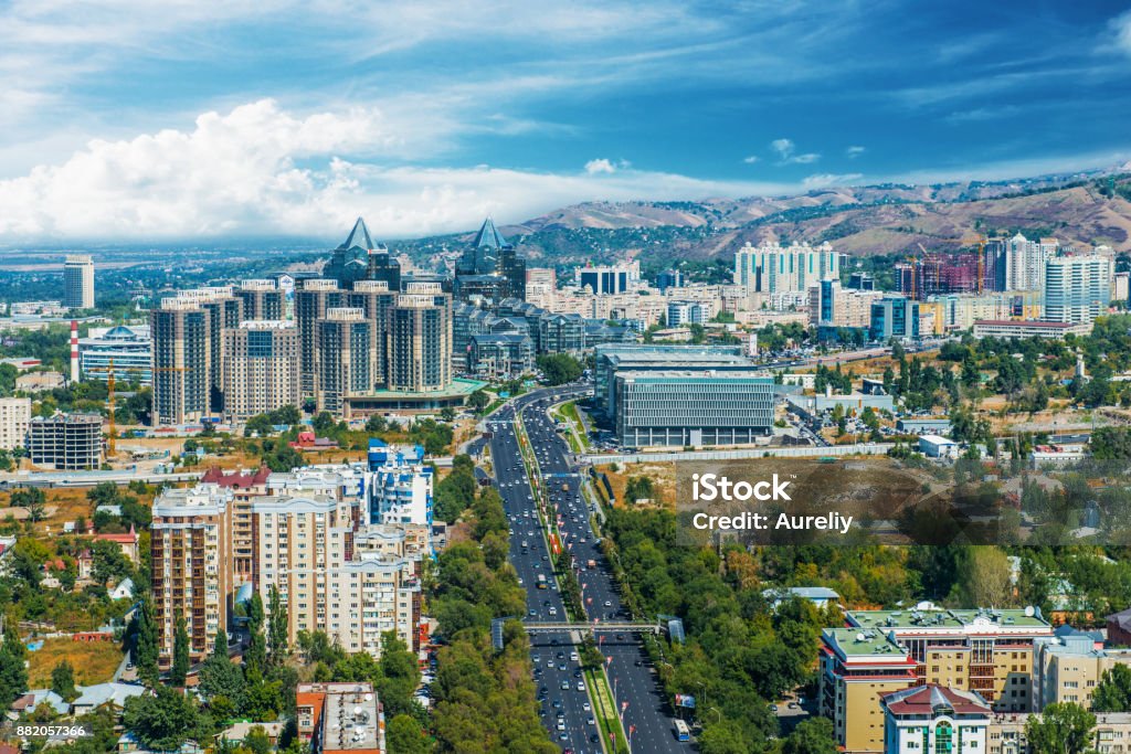 Almaty city view Almaty city, Kazakhstan? Central Asia Almaty Stock Photo