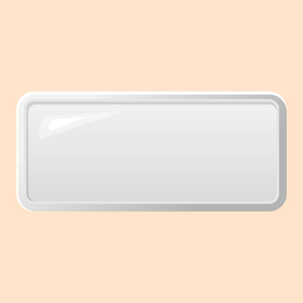 istock Blank steel sign with grey metal frame on beige background 882060614