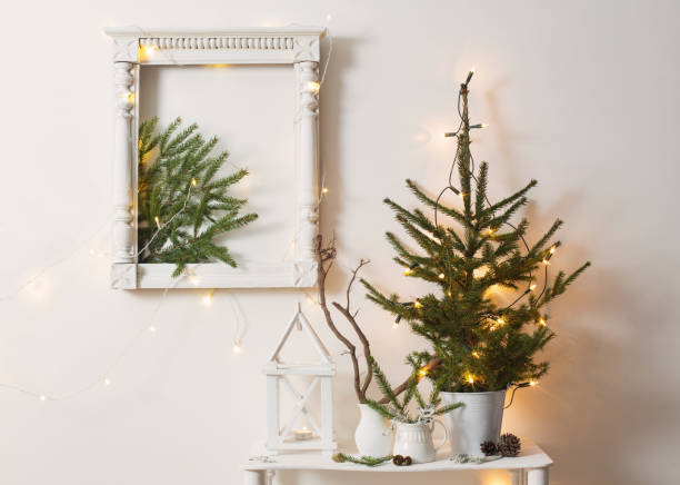 istock Christmas decoration on background  white wall 882070122