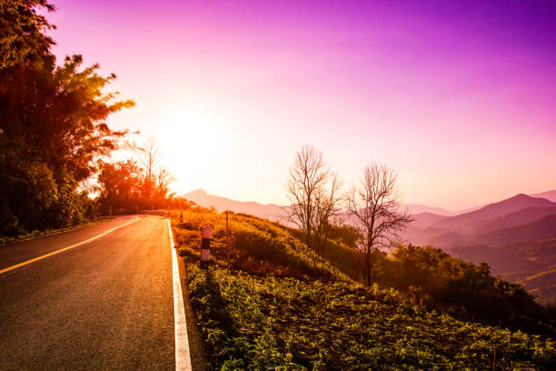 istock Route and journey during sunrise,nature landscape background 882071094