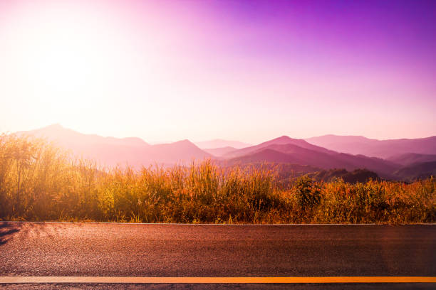 istock Beautiful view sunset on the road,nature landscape background 882071126
