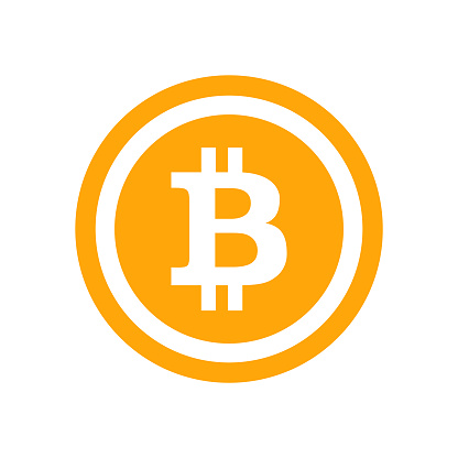 Blockchain bitcoin icons vector illustration with long shadow