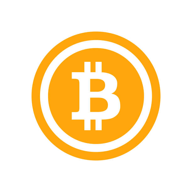 Blockchain Bitcoin Icon Symbol - Vector vector art illustration