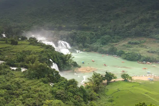 Photo of Image of Ban Gioc waterfall flows down in Cao Bang province, Vietnam.