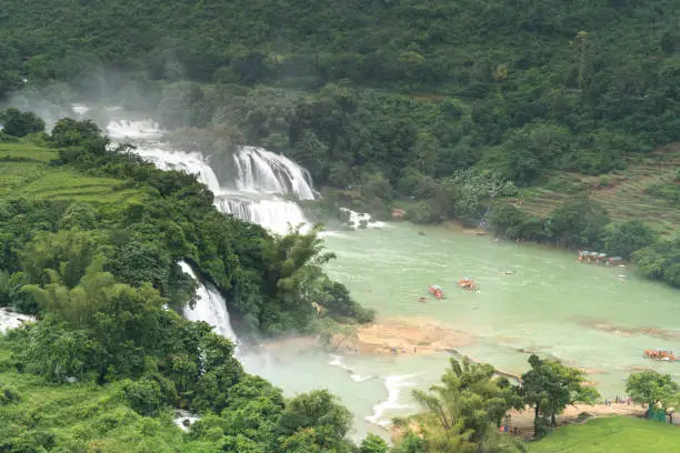 Photo of Image of Ban Gioc waterfall flows down in Cao Bang province, Vietnam.