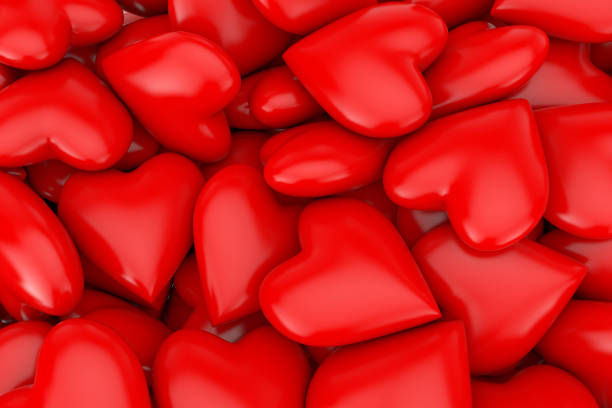 istock Valentine's Day Concept. Red Hearts Backgroundp. 3d Rendering 882101964