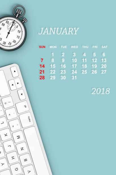 istock 2018 year calendar. January calendar. 3d Rendering 882102070