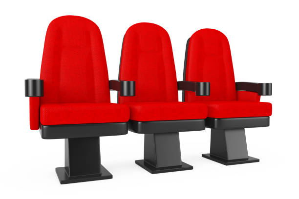istock Red Cinema Movie Theater Comfortable Chairs. 3d Rendering 882102342