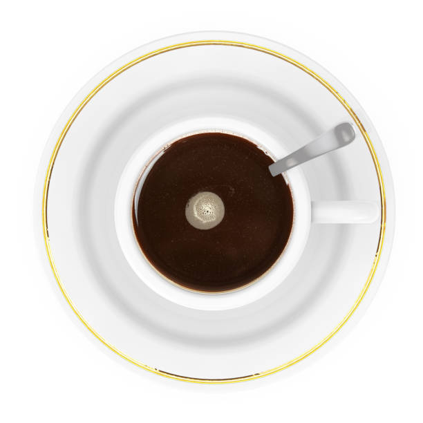 istock Top View of a Cup of Coffee. 3d Rendering 882102438