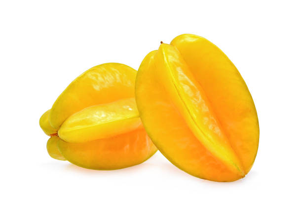 istock two whole star apple fruit isolated on white background 882125592