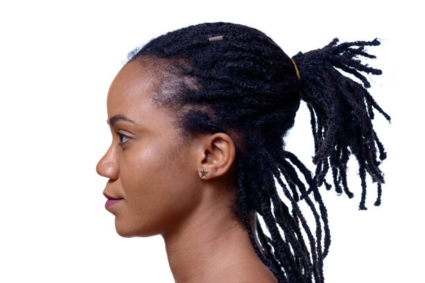 istock Profile headshot of dark-skinned woman 882128208