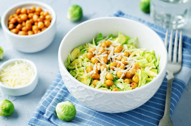 istock Shreded Brussels sprouts roasted chickpeas Parmesan salad 882138384