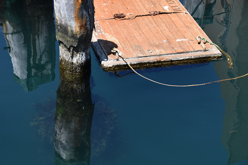 Old dock, with wreckage