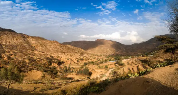 Panorama of mountains and valley near Haramaya , at Oromia , Ethiopia