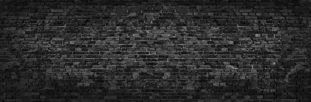 istock black brick wall of panoramic view in high resolution 882155808