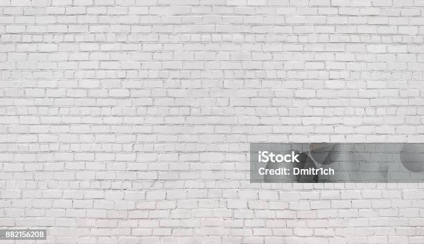 White Brick Wall Texture Of Whitened Masonry As A Background Stock Photo - Download Image Now