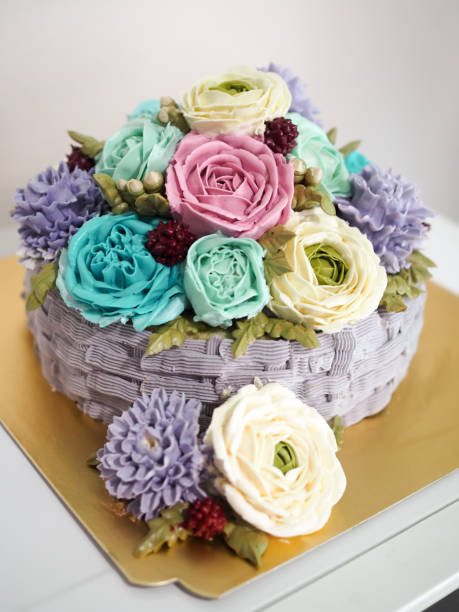 istock Close up basket cake decoration 882173752