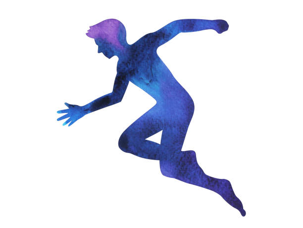 istock man jumping action watercolor painting illustration design hand drawn 882208638