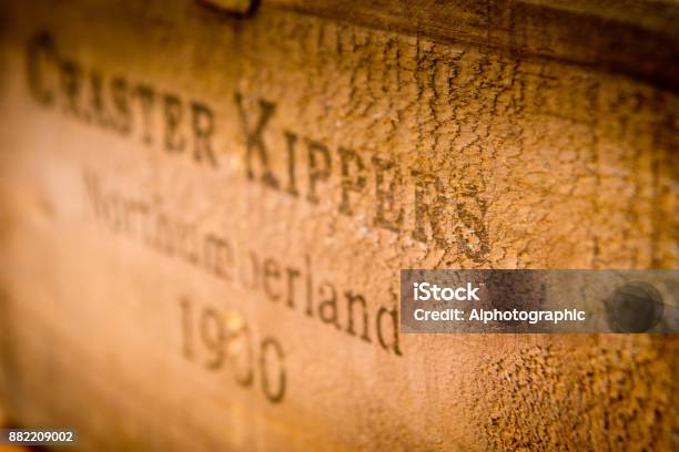 Wooden Box For Kippers Stock Photo - Download Image Now - Craster, Kipper, 1900