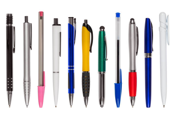 Set of Eleven Different Pens (clipping path) stock photo