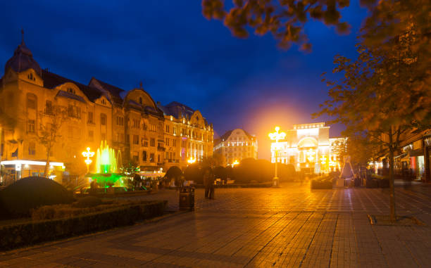 istock Victoriei Square with colored fountain and National Opera 882220920