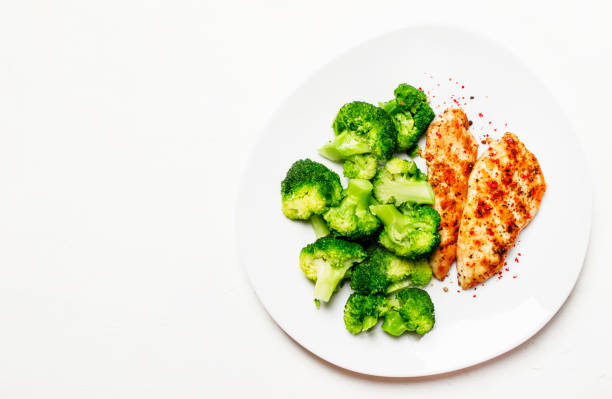 istock Grilled chicken and broccoli, healthy lunch 882222024