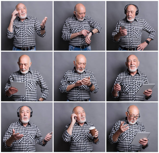 istock Mosaic of senior man emotions 882235668