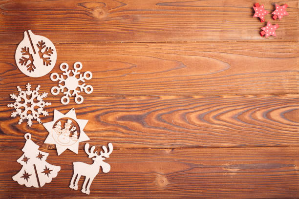 istock Brown wooden Christmas background 882235918