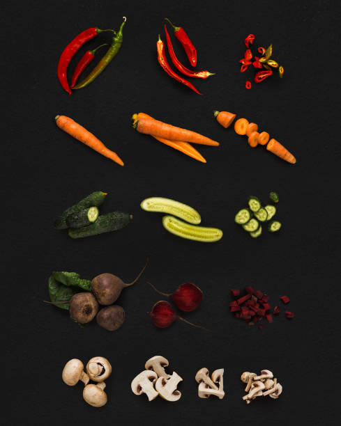 istock Collage of various vegetables on black background, isolated 882236424