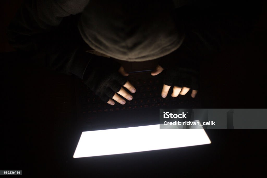 Hack Hand Hacker Hands At Work Stock Photo - Download Image Now - Binary Code ...